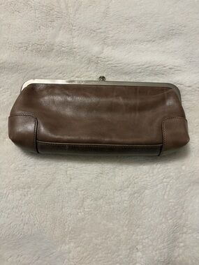 latico Brown Leather Frame Clutch